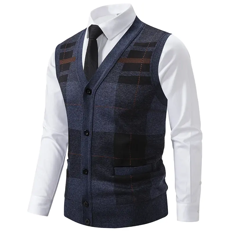 New Autumn Men Slim Sleeveless Cardigans Waistcoats Casual Sweater Vests Quality Male Outwear Sleeveless Sweatercoats Vests 3XL