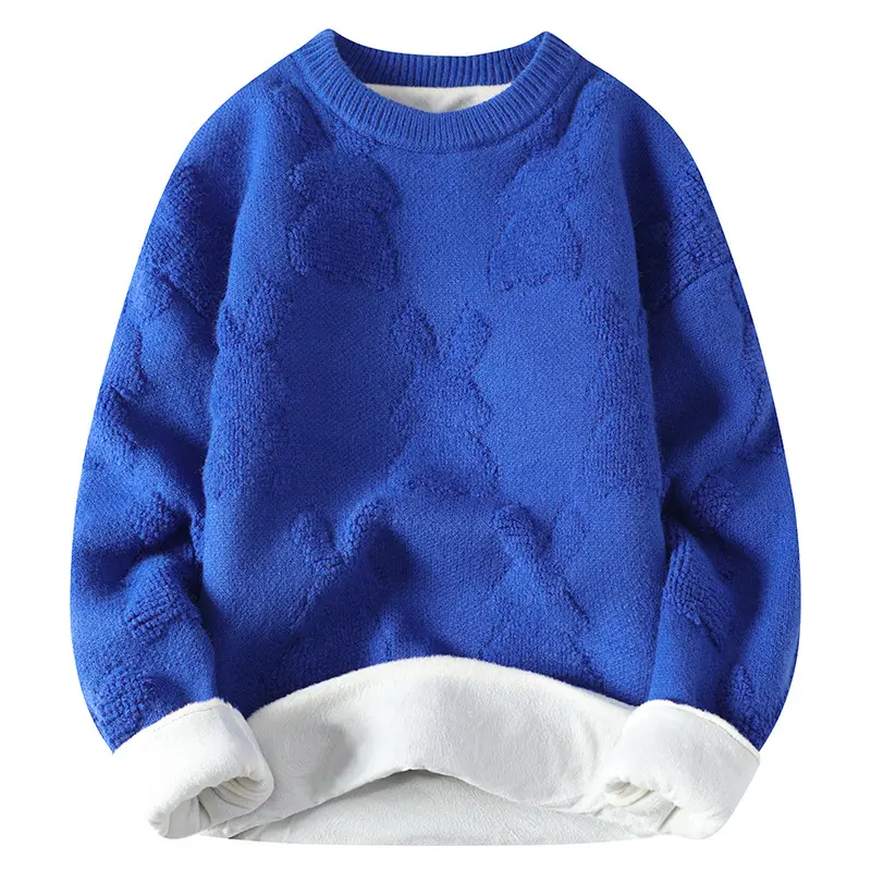New Fashion Men Streetwear Knitted Pullovers Man O-neck Loose Casual Sweaters High Quality Male Fleece Warm Winter Clothing 4XL