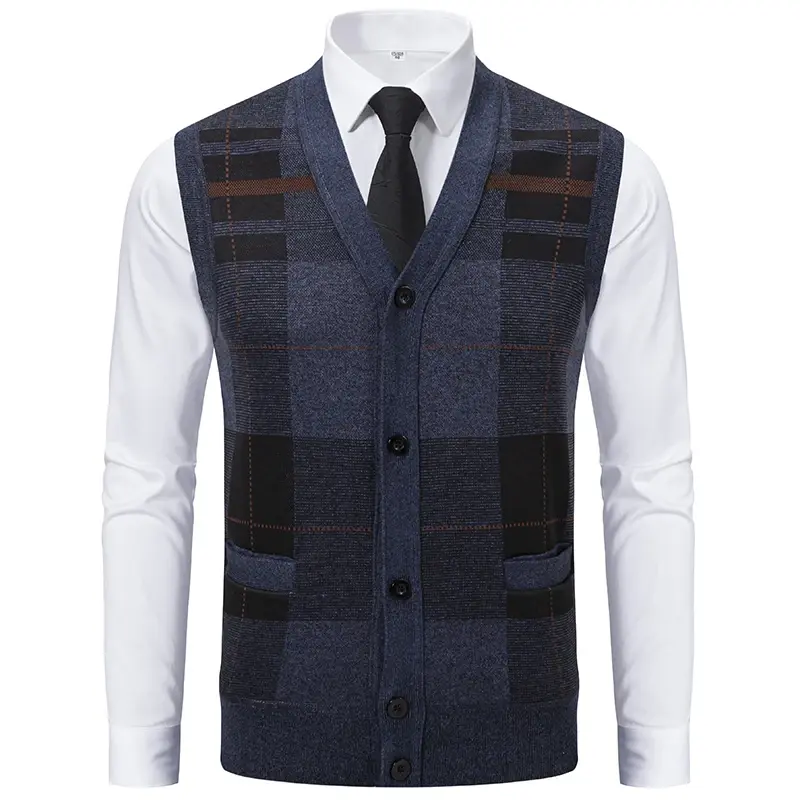 New Autumn Men Slim Sleeveless Cardigans Waistcoats Casual Sweater Vests Quality Male Outwear Sleeveless Sweatercoats Vests 3XL