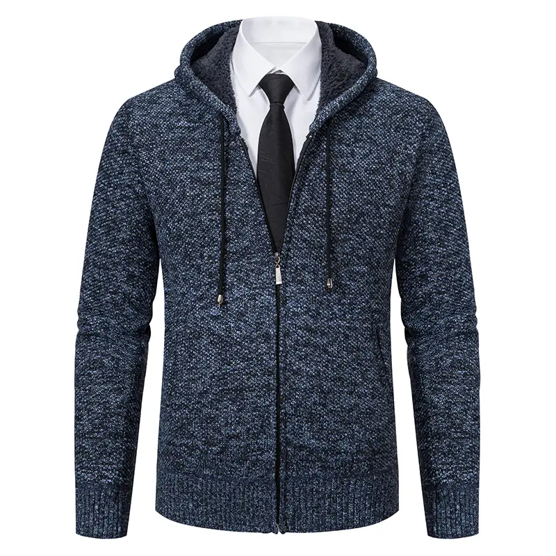 Men Winter Hooded Knitwear Sweaters Cardigans Fleece Warm Sweatercoats Autumn Thicker Slim Casual Cardigans Hoodies Coats 3XL