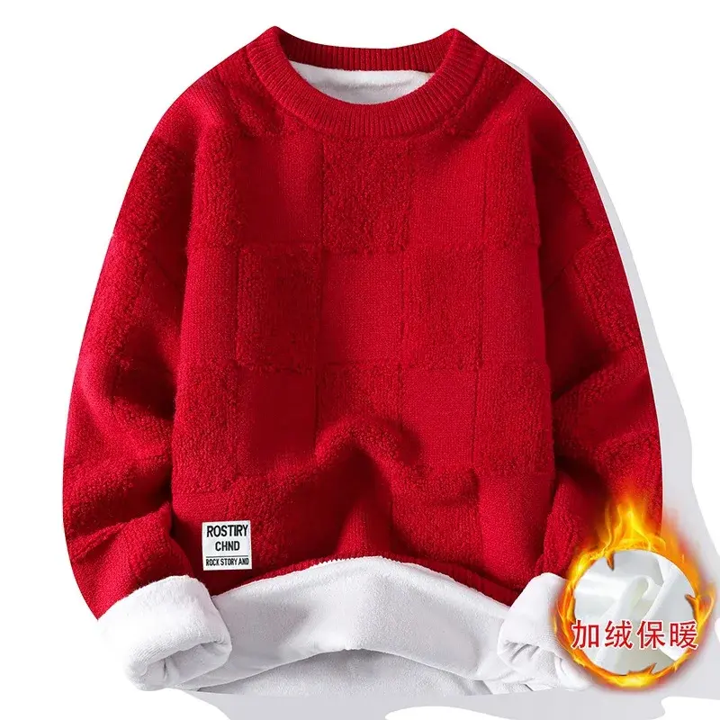 New Fashion Men Streetwear Knitted Pullovers Man O-neck Loose Casual Sweaters High Quality Male Fleece Warm Winter Clothing 4XL