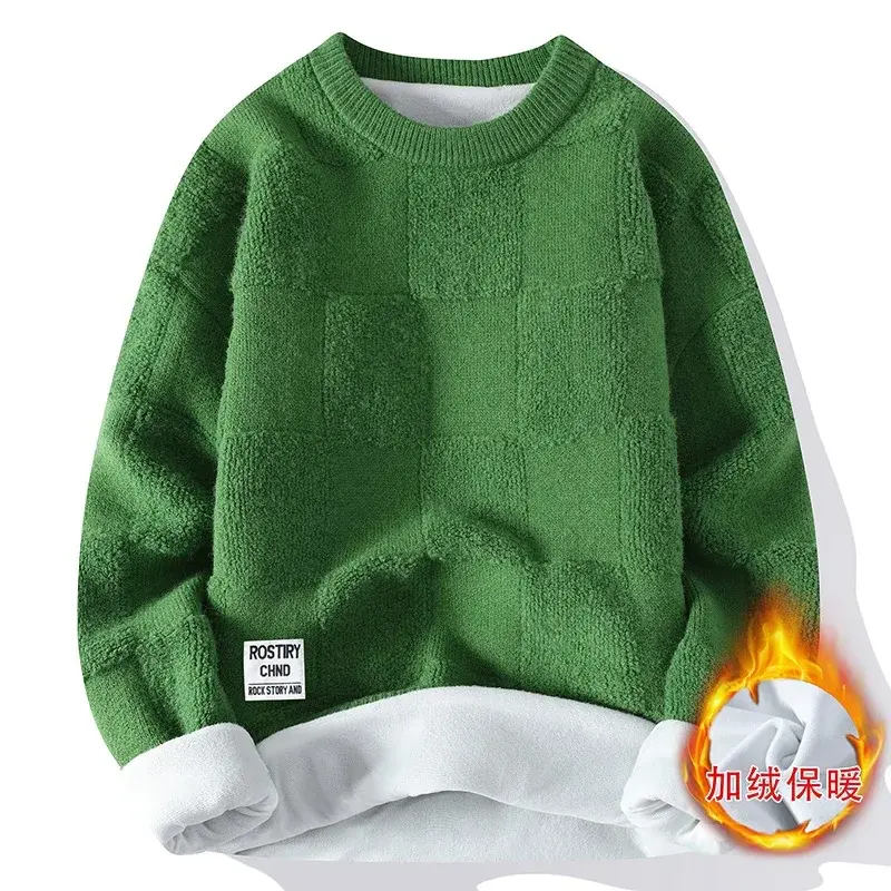 New Fashion Men Streetwear Knitted Pullovers Man O-neck Loose Casual Sweaters High Quality Male Fleece Warm Winter Clothing 4XL
