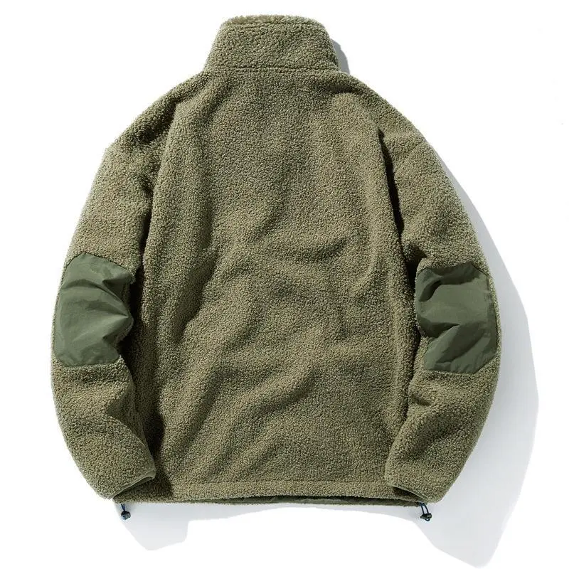 New Fashion Men Winter Fleece Warm Pullover Jackets Half Cardigan Coats Quality Male Loose Sports Casual Coat Sweatshirts Size 5