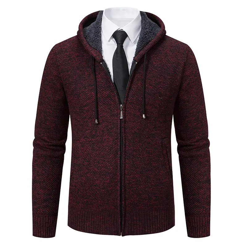 Men Winter Hooded Knitwear Sweaters Cardigans Fleece Warm Sweatercoats Autumn Thicker Slim Casual Cardigans Hoodies Coats 3XL