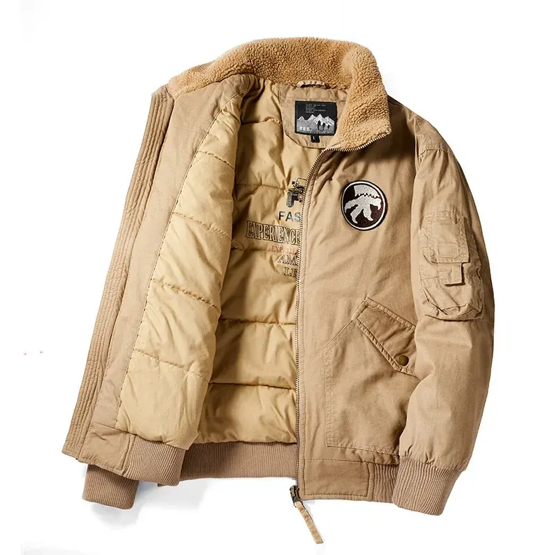 Men Bomber Jackets Winter Coats Thicker Warm Down Jackets Quality Men Military Green Casual Jackets Outerwear Winter Coats 5XL
