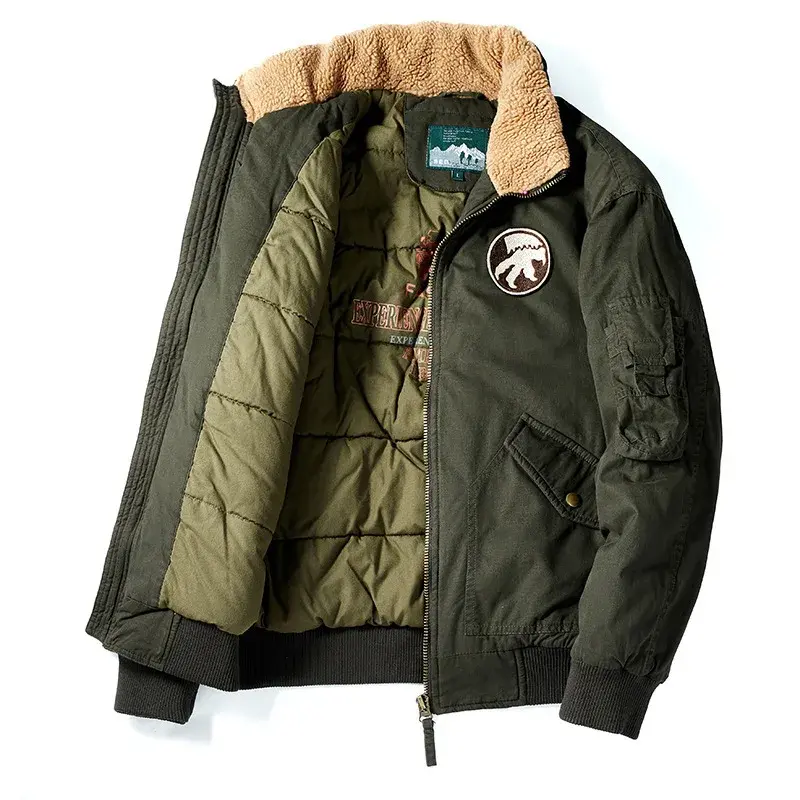 Men Bomber Jackets Winter Coats Thicker Warm Down Jackets Quality Men Military Green Casual Jackets Outerwear Winter Coats 5XL