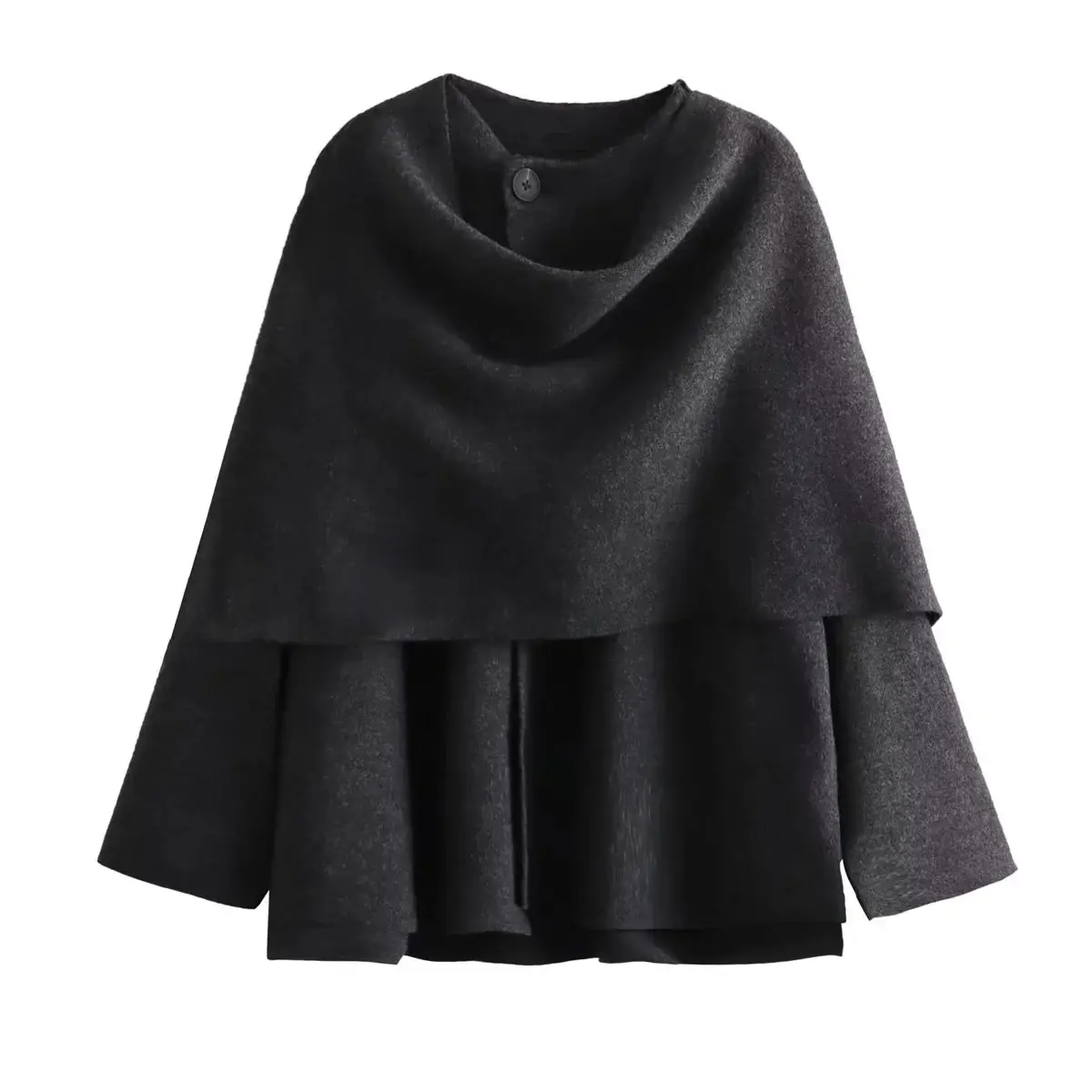 Asymmetric Scarf Short Knitted Jacket for Autumn and Winter