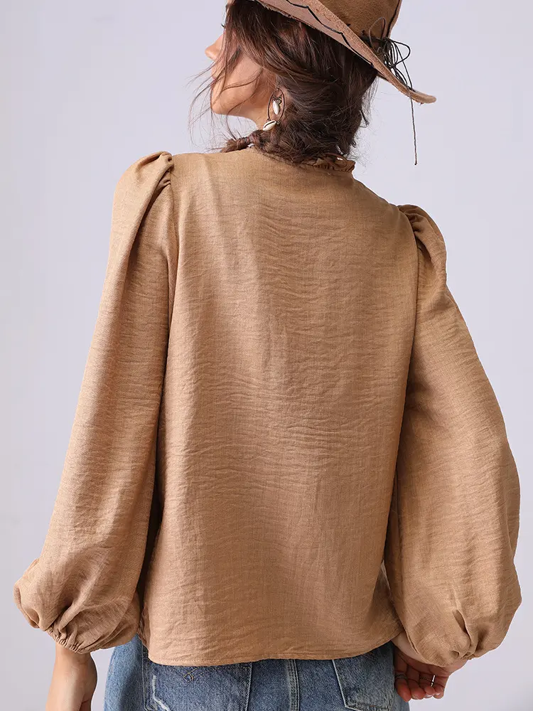 French Floral Embroidery Women's Shirt Long Sleeved High-end Shirt Fashionable Clothing