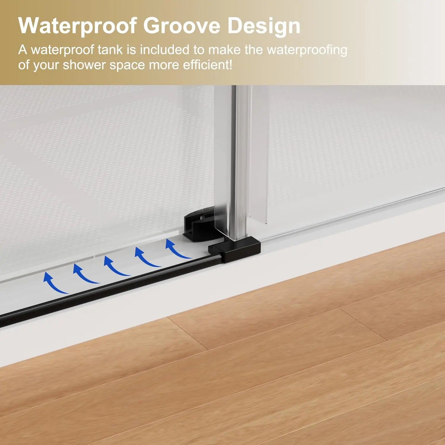 Shower Door 56-60" W × 76" H Glass Shower Door with 5/16"(8mm) Clear Tempered Glass,Frameless Shower Doors with Handle