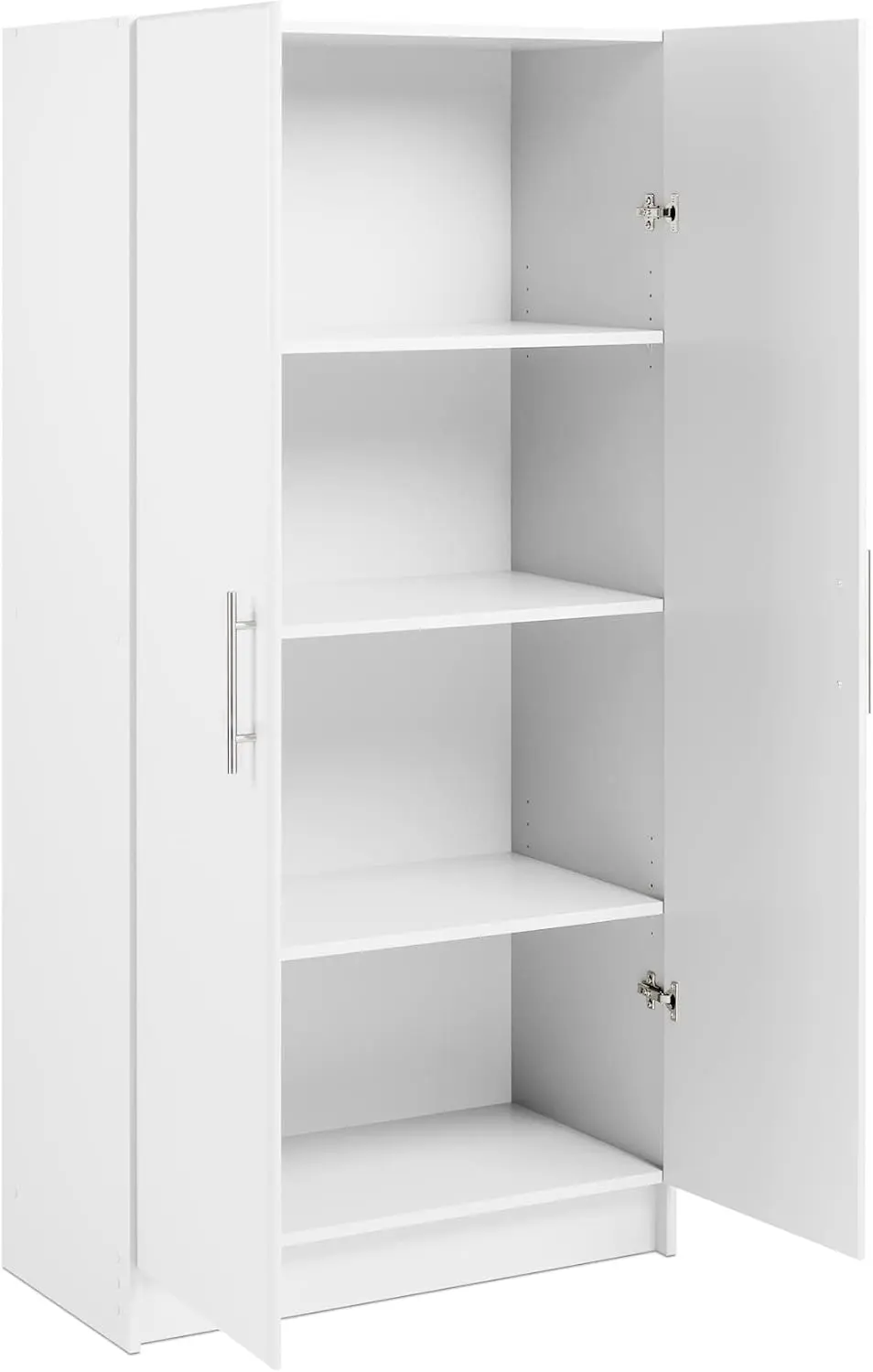 Elite 32" Storage Cabinet, White Storage Cabinet, Bathroom Cabinet, Pantry Cabinet with 3 Shelves 16" D x 32" W x 65" H.