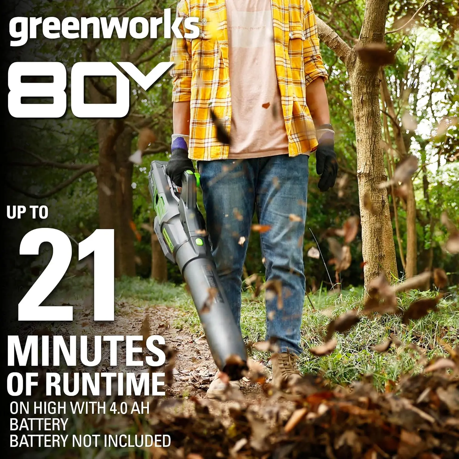 80V (170 MPH / 730 CFM / 75+ Compatible Tools) Cordless Brushless Axial Leaf Blower, Tool Only