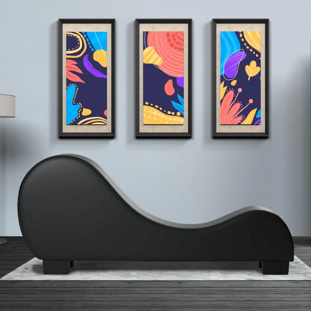 yoga chaise lounge collection for stretching & relaxation modern faux leather curved sofa, living room bedroom accent piece, re
