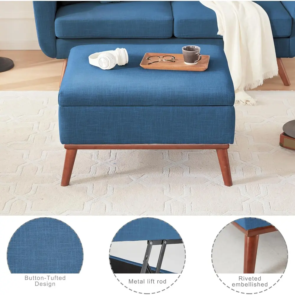 65" w loveseat sofa with ottoman coffee table, mid century modern love seat couches for living room, button tufted upholstered