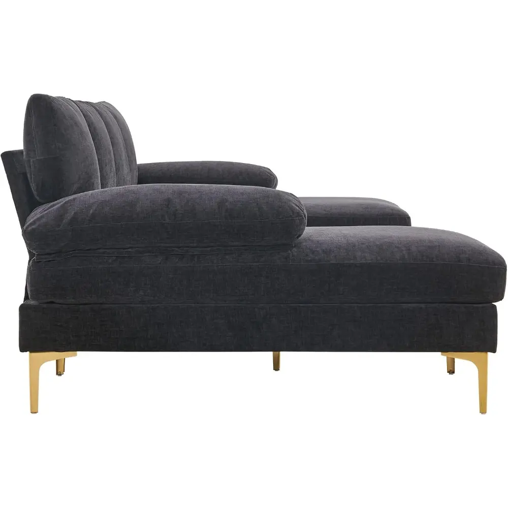 convertible sectional sofa 110" u-shape sofa couch 4-seat couch with chaise chenillefabric upholstered for living room, apartme
