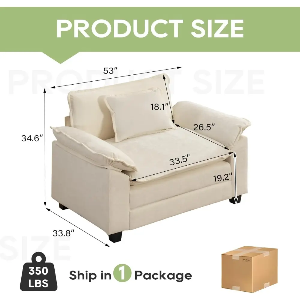 modular sectional sofa, comfy cloud couch sectional sofa, chenille sofa sleeper deep seat sofa with throw pillows for living roo