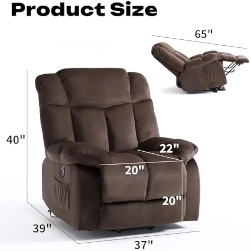 power lift electric recliner chair for elderly- heavy duty and safety motion reclining mechanism-antiskid fabric sofa for livin