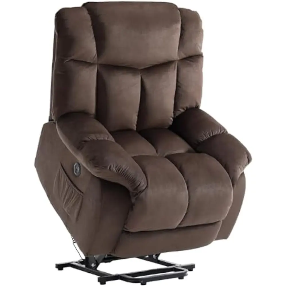 power lift electric recliner chair for elderly- heavy duty and safety motion reclining mechanism-antiskid fabric sofa for livin