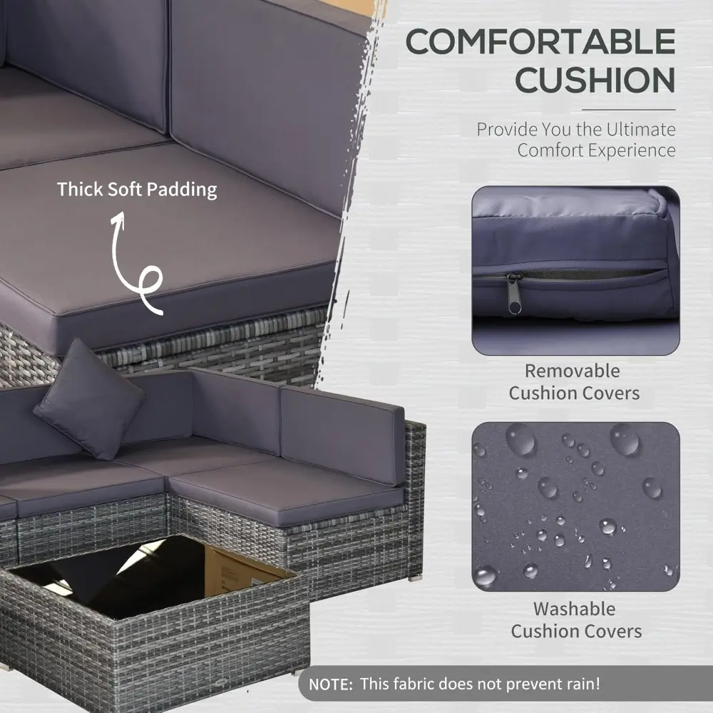 7-piece patio furniture sets outdoor wicker conversation sets all weather pe rattan sectional sofa set with cushions & tempered