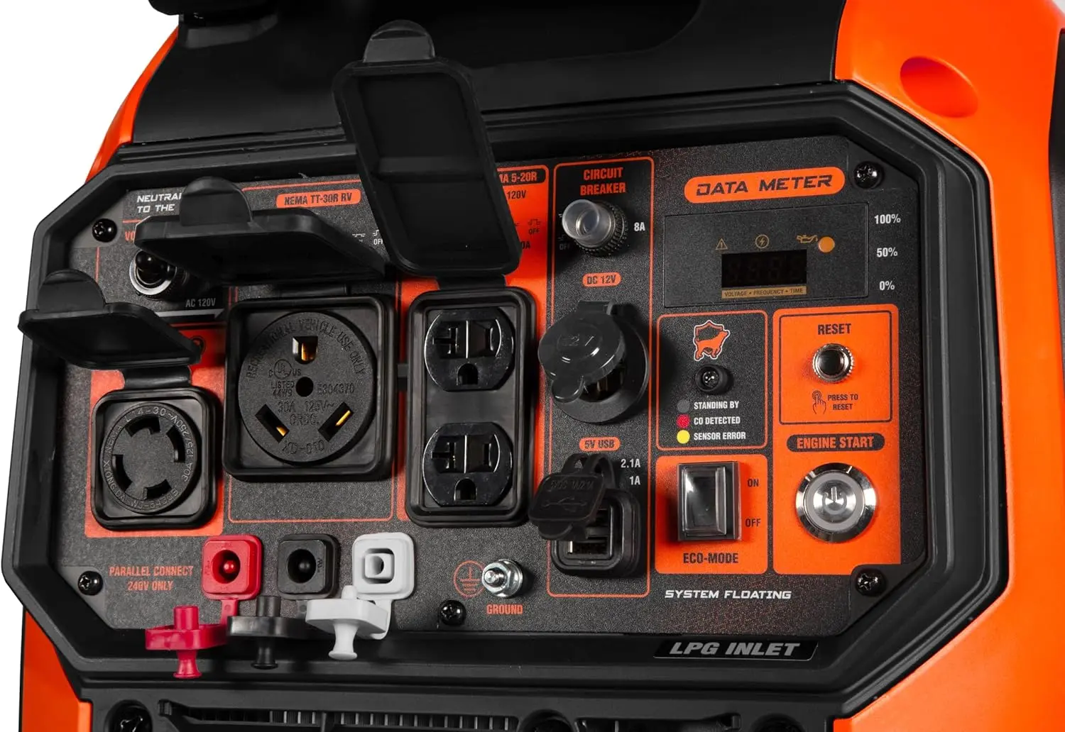 Quiet 6800-Watt Dual Fuel RV-Ready Electric Start Portable Inverter Generator with Fuel Shut Off and CO Watchdog (DF680iX)
