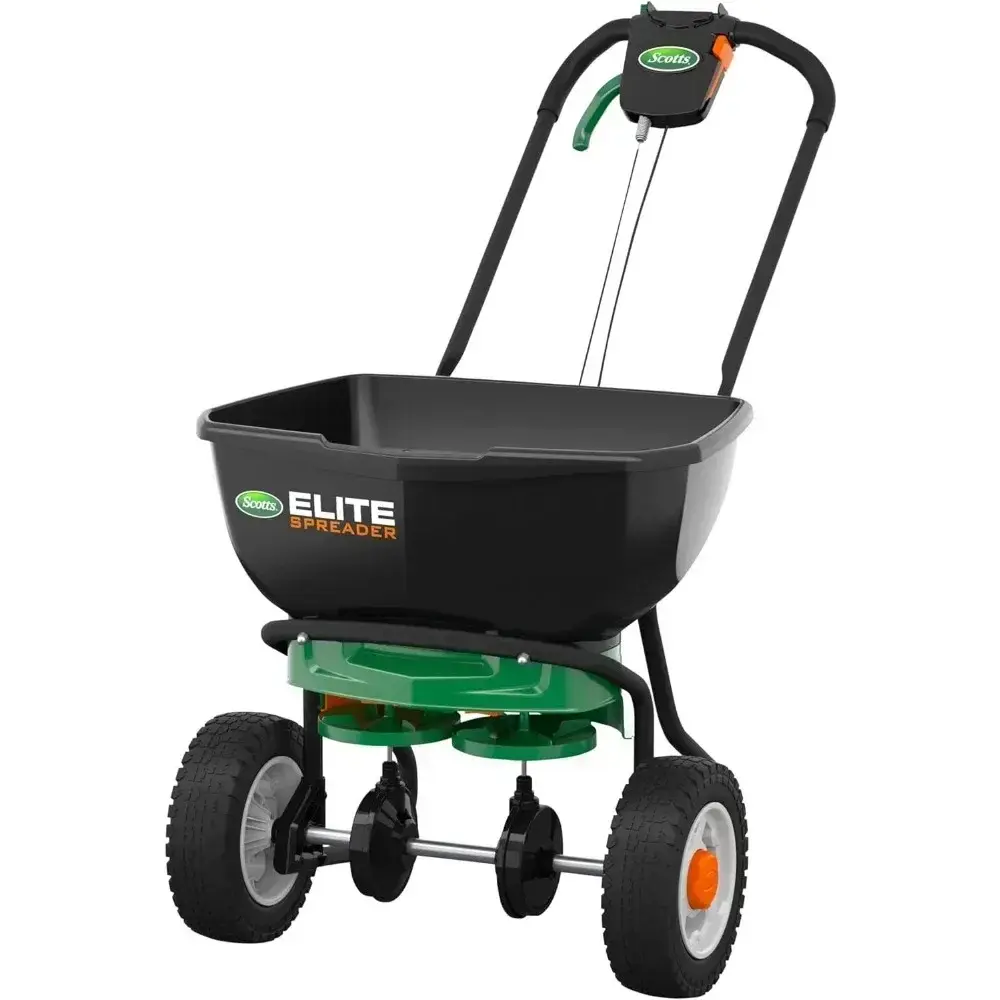 Elite Spreader for Grass Seed Holds up to 20,000 sq.ft., Fertilizer, Salt, Ice Melt, Durable Push Spreader Product