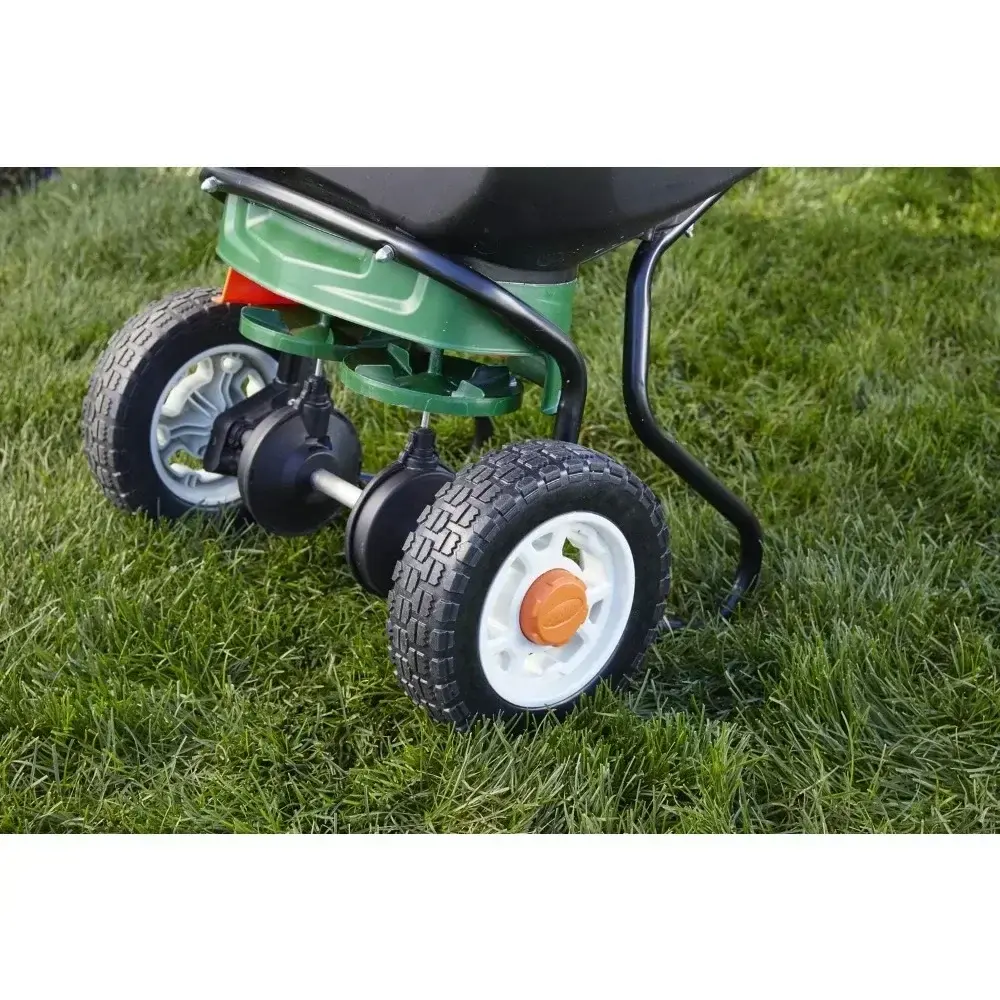 Elite Spreader for Grass Seed Holds up to 20,000 sq.ft., Fertilizer, Salt, Ice Melt, Durable Push Spreader Product