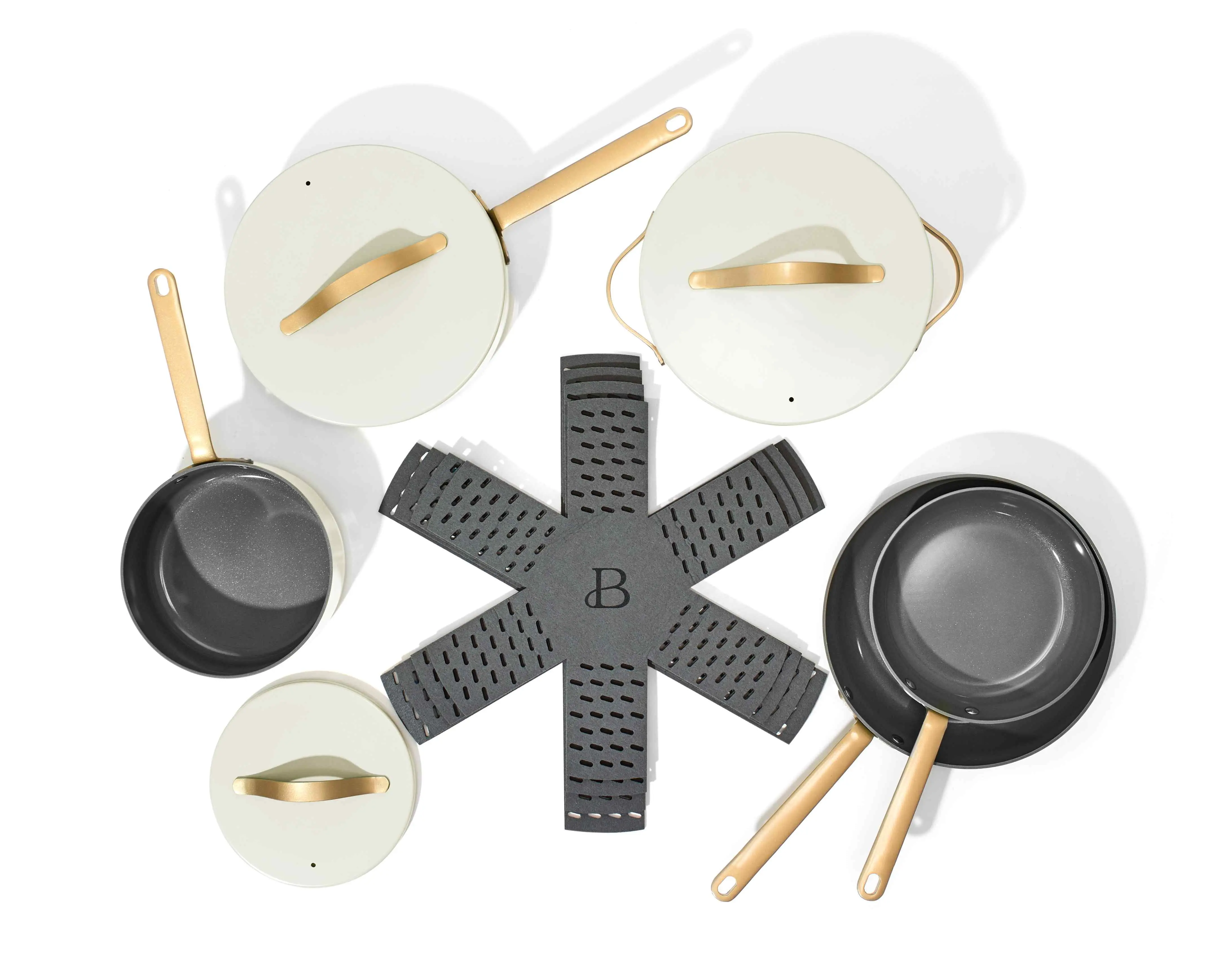 12pc Ceramic Non-Stick Cookware Set, White