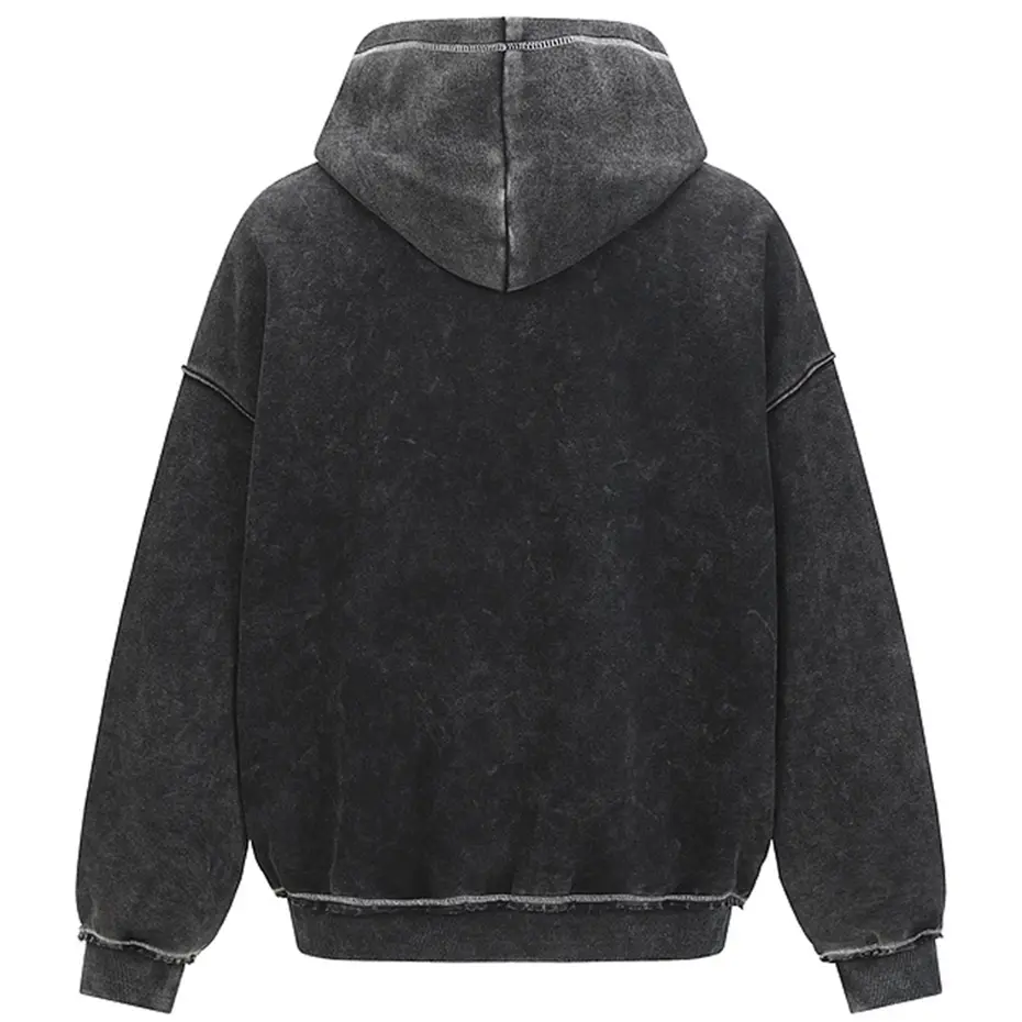 Harajuku Vintage Hoodies Letter Embroidery Patchwork Oversized Hooded Sweatshirts Jackets Men Streetwear Hip Hop Hoodies
