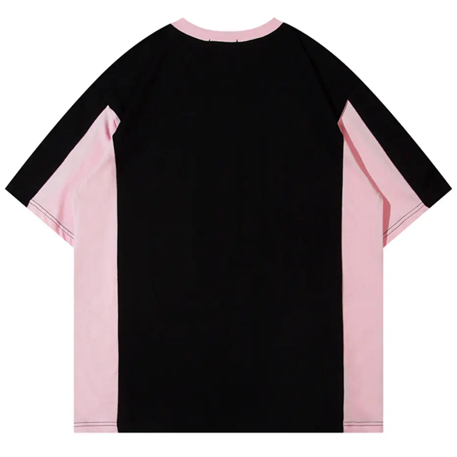 2024 T Shirts Printed Patchwork Oversized Men T Shirt Harajuku Streetwear Hip Hop Tee Summer Fashion Casual Loose Tshirt Y2K