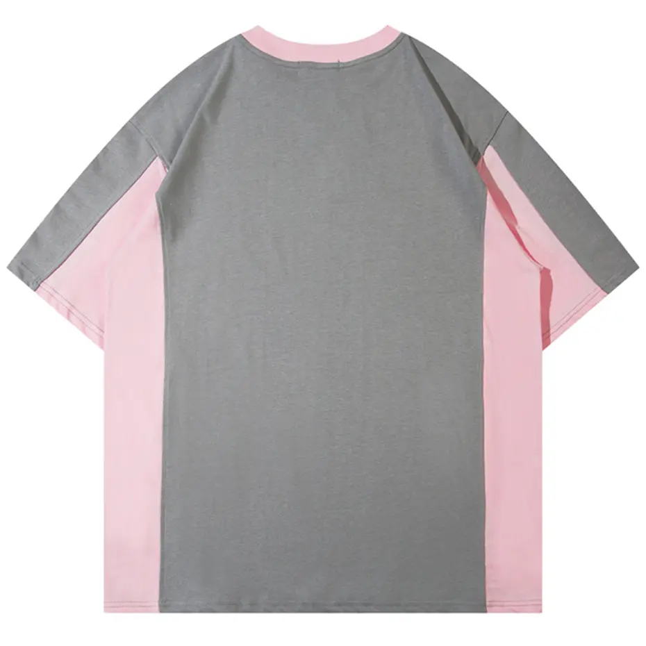 2024 T Shirts Printed Patchwork Oversized Men T Shirt Harajuku Streetwear Hip Hop Tee Summer Fashion Casual Loose Tshirt Y2K
