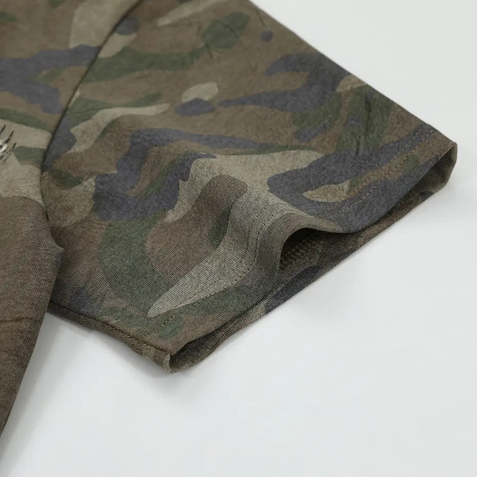Vintage Camouflage T Shirt Men Summer Harajuku Hip Hop Oversized Streetwear Tshirt Loose Casual Cotton Tee Tops