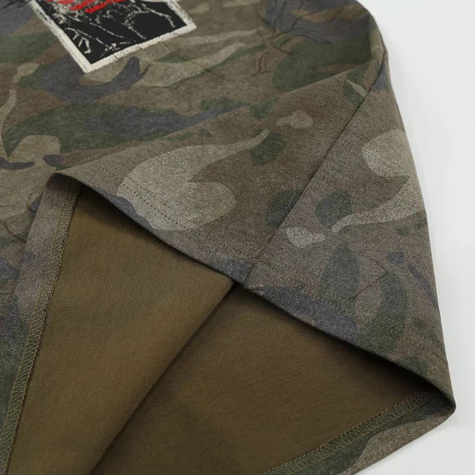 Vintage Camouflage T Shirt Men Summer Harajuku Hip Hop Oversized Streetwear Tshirt Loose Casual Cotton Tee Tops
