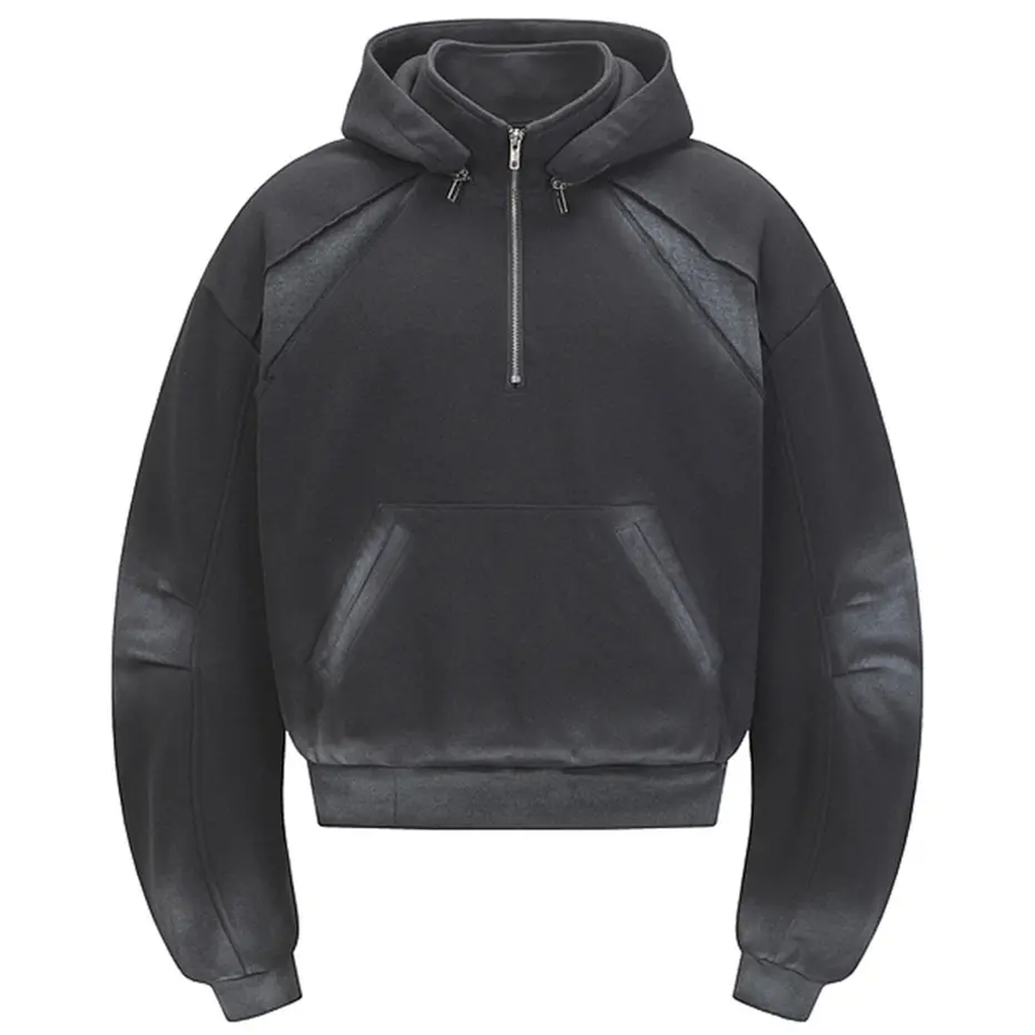 Streetwear Harajuku Hip Hop Hoodies Irregular Patchwork Loose Retro Pullover Hoodies Men Vintage Oversized Hoodies Sweatshirts