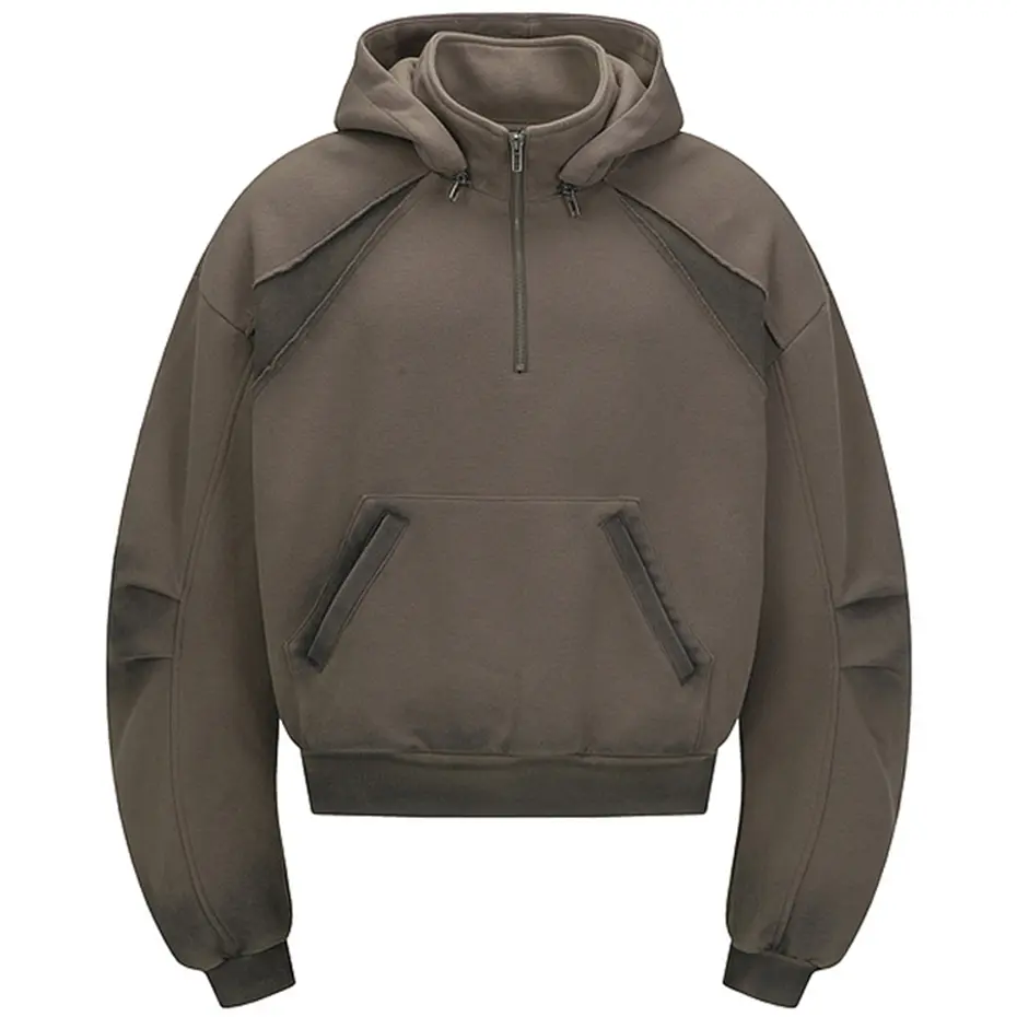 Streetwear Harajuku Hip Hop Hoodies Irregular Patchwork Loose Retro Pullover Hoodies Men Vintage Oversized Hoodies Sweatshirts