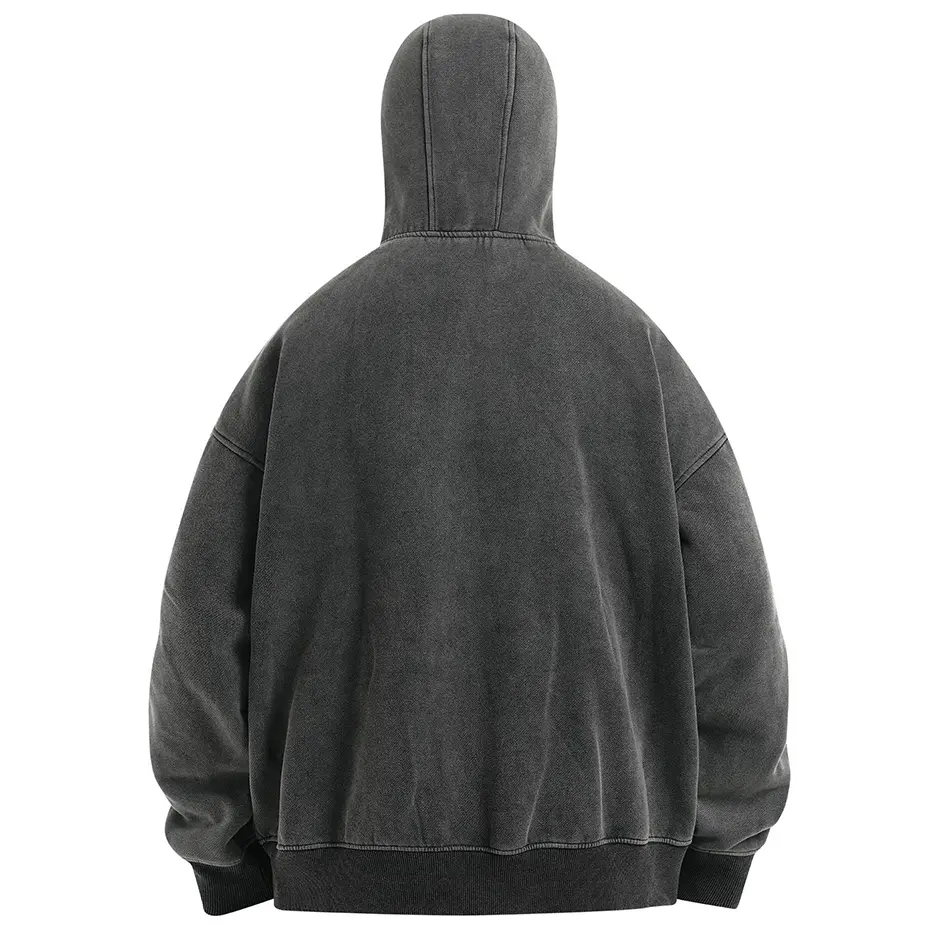 Streetwear Hoodie Vintage Zipper Coat Harajuku Oversized Hip Hop Hoodies Men Mask Hooded Sweatshirts