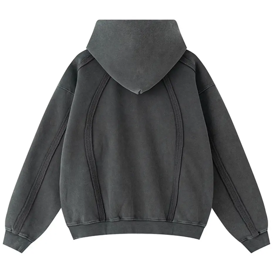 Men Vintage Hoodies Streetwear Harajuku Hip Hop Oversized Hoodies Casual Loose Plush Hooded Sweatshirts Jackets