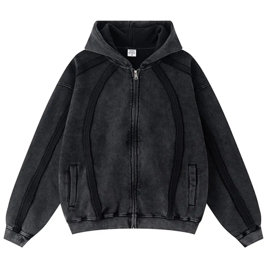 Men Vintage Hoodies Streetwear Harajuku Hip Hop Oversized Hoodies Casual Loose Plush Hooded Sweatshirts Jackets