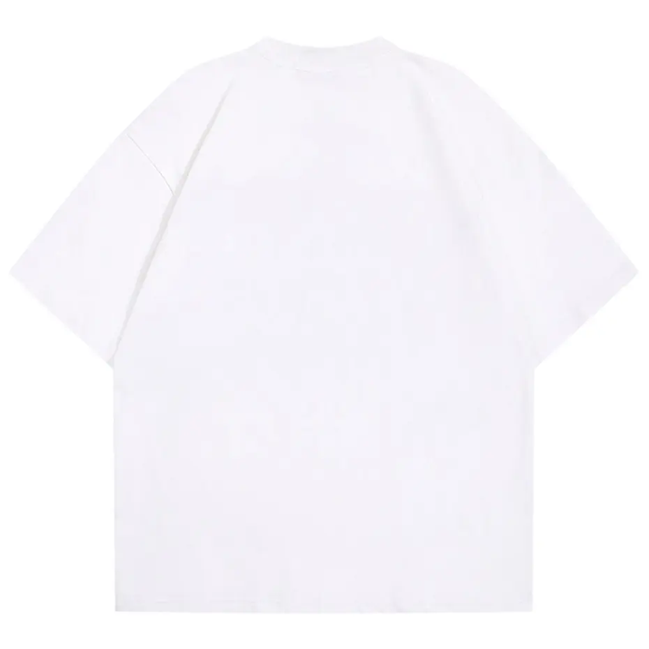 Men's Streetwear Harajuku T-shirts Summer Loose Graphic Tshirts Hip Hop Oversized T Shirts Tee Tops Black White