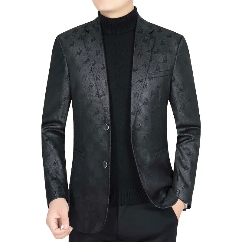 Luxurious Men Genuine Leather Blazers Jackets Slim Fit Suits Coats Quality Male Business Casual Genuine Leather Suits Jackets 4X