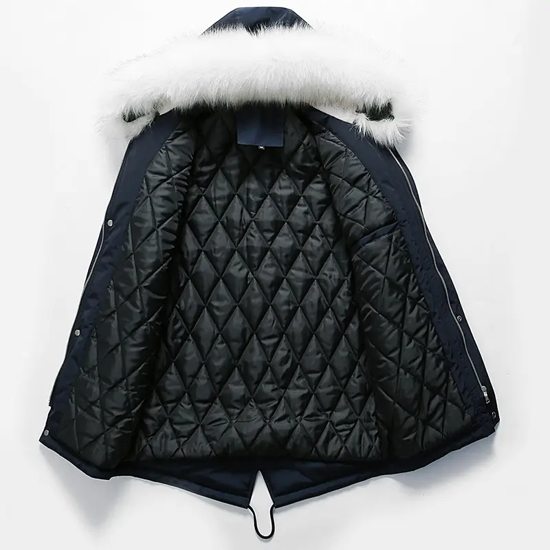 Men Hooded Long Down Jackets With Fur Collar Winter Overcoats Warm Parkas High Quality Male Outdoor Casual Jackets Long Coats 4
