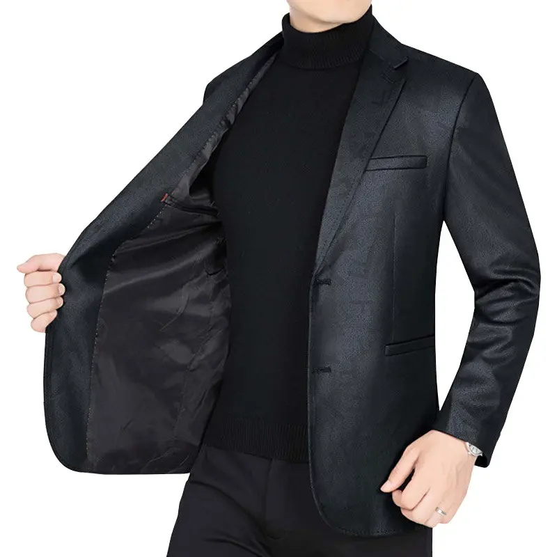 Luxurious Men Genuine Leather Blazers Jackets Slim Fit Suits Coats Quality Male Business Casual Genuine Leather Suits Jackets 4X