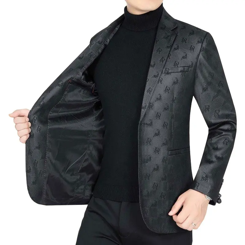 Luxurious Men Genuine Leather Blazers Jackets Slim Fit Suits Coats Quality Male Business Casual Genuine Leather Suits Jackets 4X