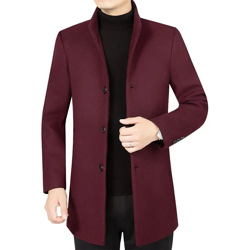 New Winter Men Business Casual Overcoats Woollen Blends Man Cashmere Trench Coats Quality Male Thicker Warm Long Jackets Size 4X
