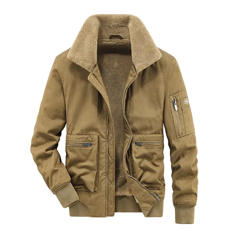 New Fashion Men Fur Collar Fleece Winter Coats Down Jackets Warm Parkas High Quality Male Cotton Casual Cargo Jackets Size 4XL