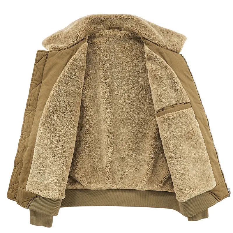 New Fashion Men Fur Collar Fleece Winter Coats Down Jackets Warm Parkas High Quality Male Cotton Casual Cargo Jackets Size 4XL