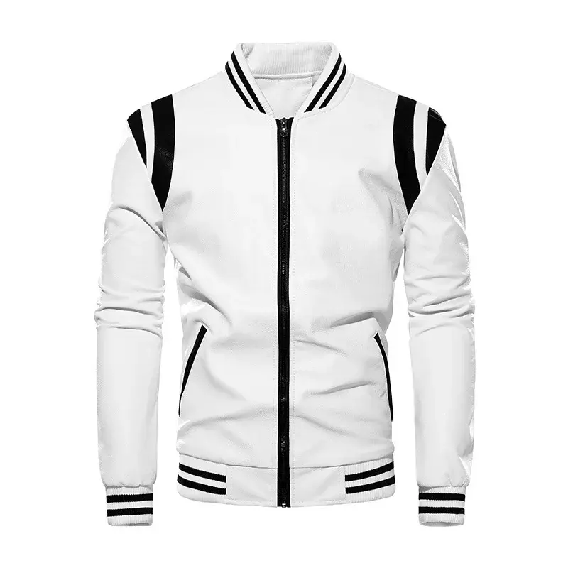 Men Motorcycle Leather Jackets Slim Casual PU Leather Coats Good Quality Male Fit Stand Collar Leather Jackets And Coats Size 3X