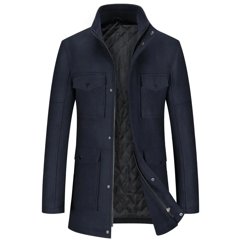 New Winter Men Business Casual Woolen Coats Thicker Warm Cashmere Trench Coats Long Jackets High Quality Male Overcoats Size 3XL