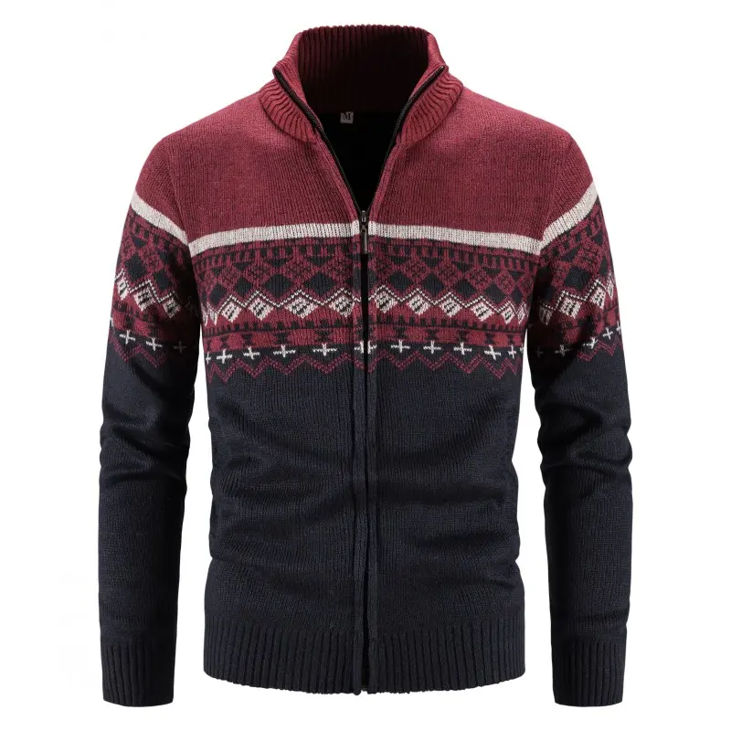 Men Cardigans Jackets Winter Sweatercoats High Quality  Male Thicker Warm Casual Cardigans Slim Fit Stand-up Collar Sweaters 3XL