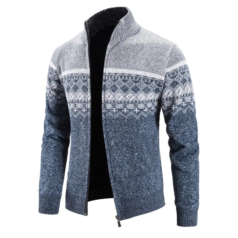 Men Cardigans Jackets Winter Sweatercoats High Quality  Male Thicker Warm Casual Cardigans Slim Fit Stand-up Collar Sweaters 3XL