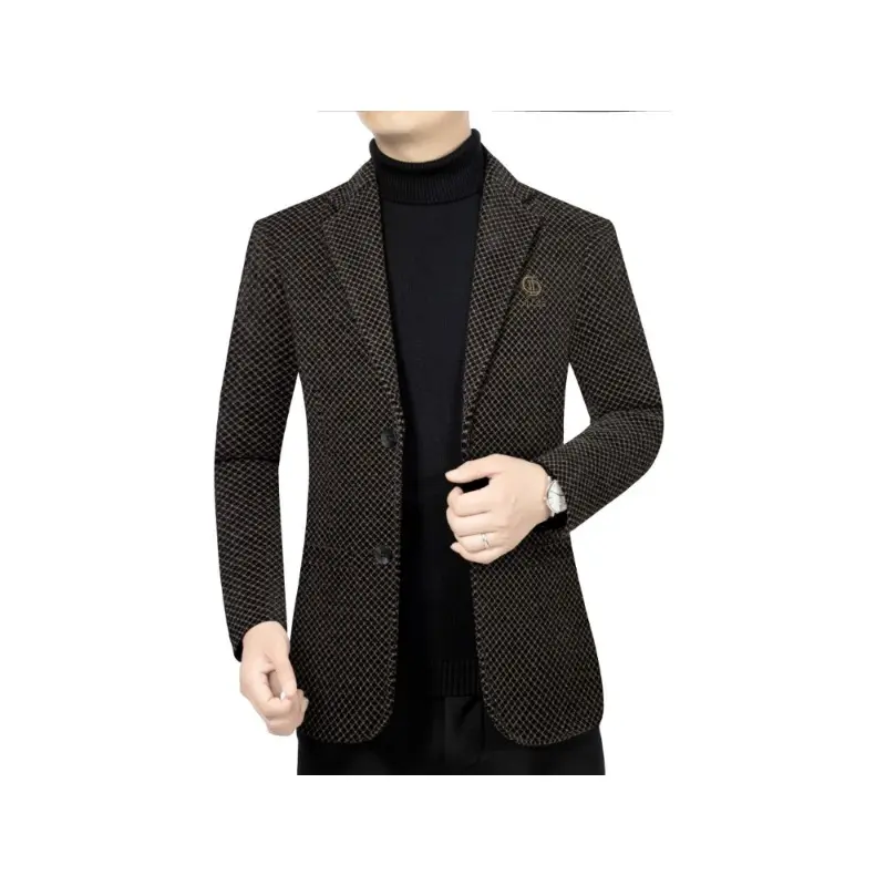 High Quality New Winter Men Plaid Business Casual Blazers Jackets Formal Wear Suits Coats Man Slim Fit Blazers Jackets Size 4XL
