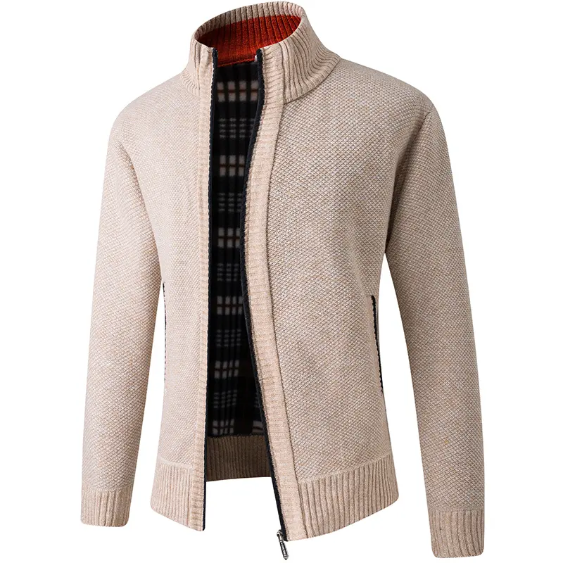 Men Cardigans Sweatercoats New Autumn Winter Cardigan Sweaters Male Stand-up Collar Casual Cardigans Slim Fit Sweaters Size 4XL